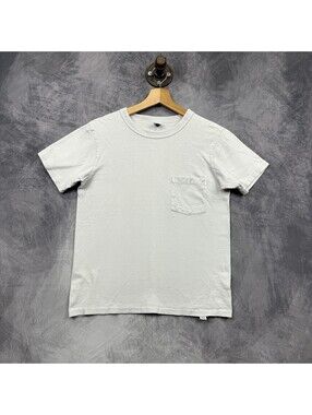 VTG Velva Sheen T Shirt Small Off White Pocket Short Sleeve BLANK USA
